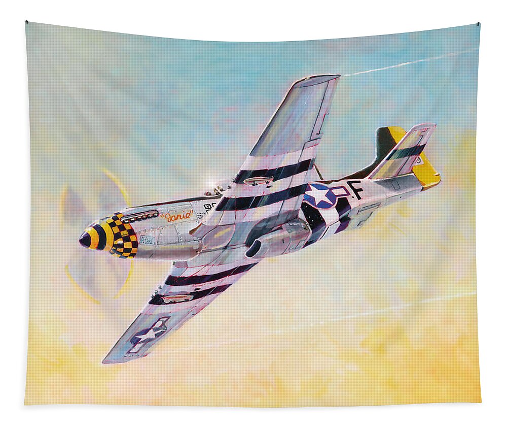 Aviation Tapestry featuring the painting Janie by Douglas Castleman