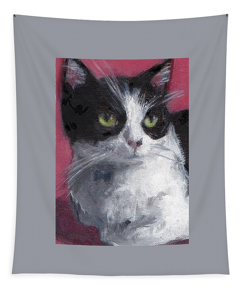 Cat Tapestry featuring the painting Jerry by Merle Keller
