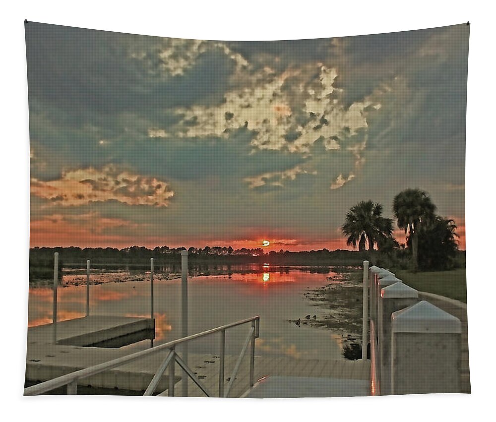 Jiggs Landing Tapestry featuring the photograph Jiggs Landing Sunset by HH Photography of Florida