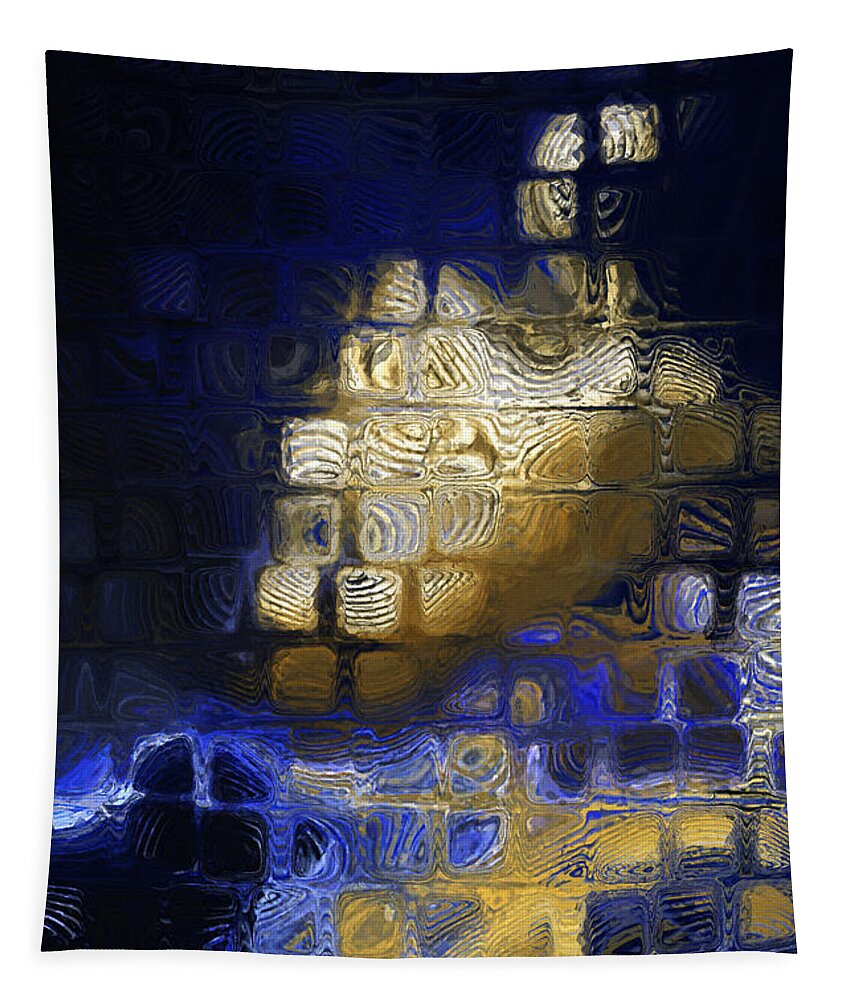 Blue Tapestry featuring the painting John 16 13. He Will Guide You by Mark Lawrence
