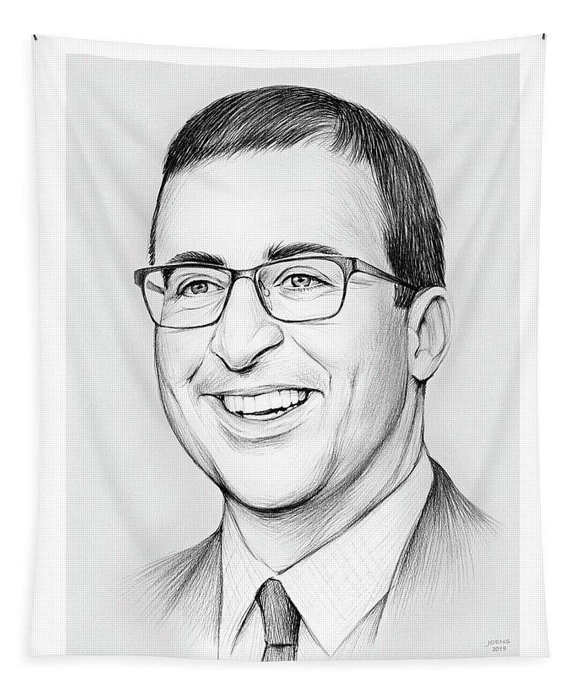 Drawing Tapestry featuring the drawing John Oliver by Greg Joens