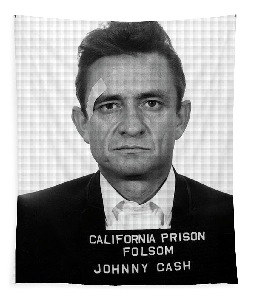 #faatoppicks Tapestry featuring the photograph Johnny Cash Mugshot by Jon Neidert