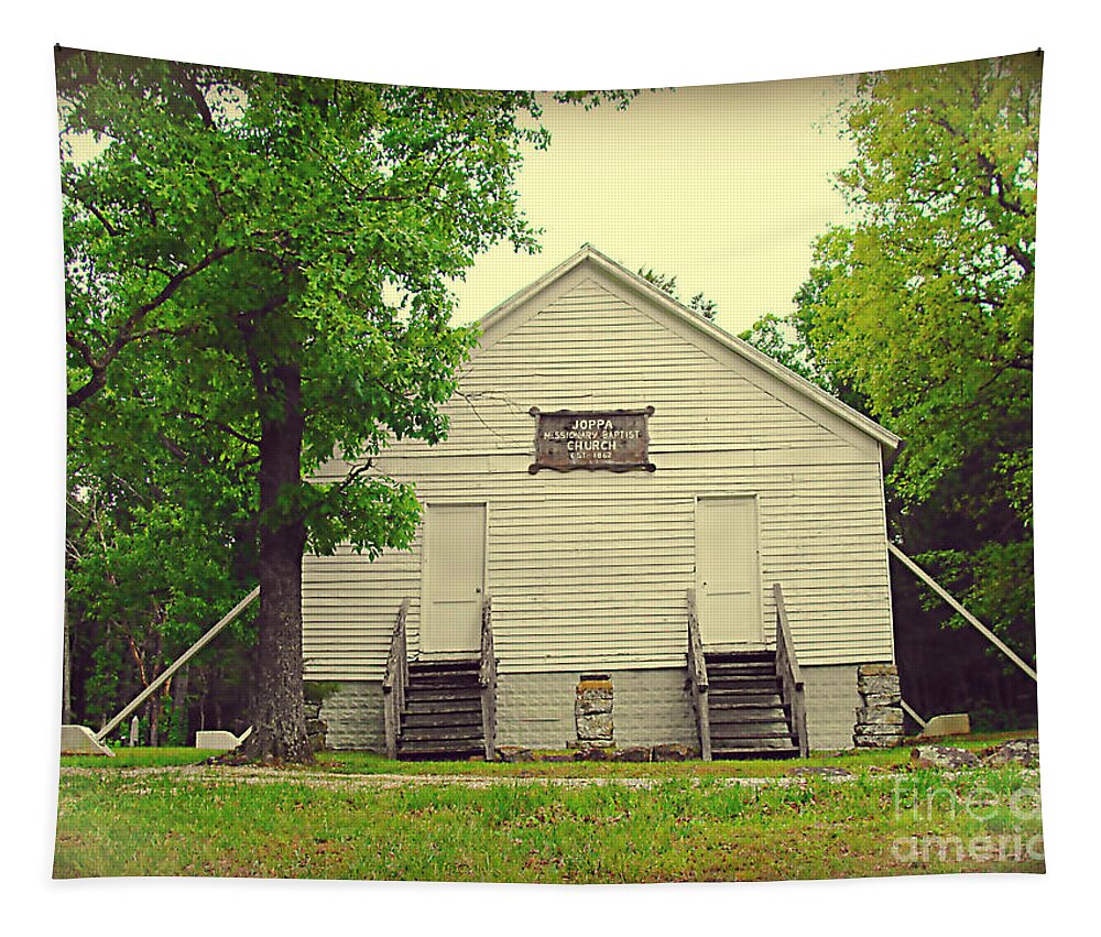 Historic Tapestry featuring the photograph Joppa Missionary Baptist Church 1862 by Stacie Siemsen