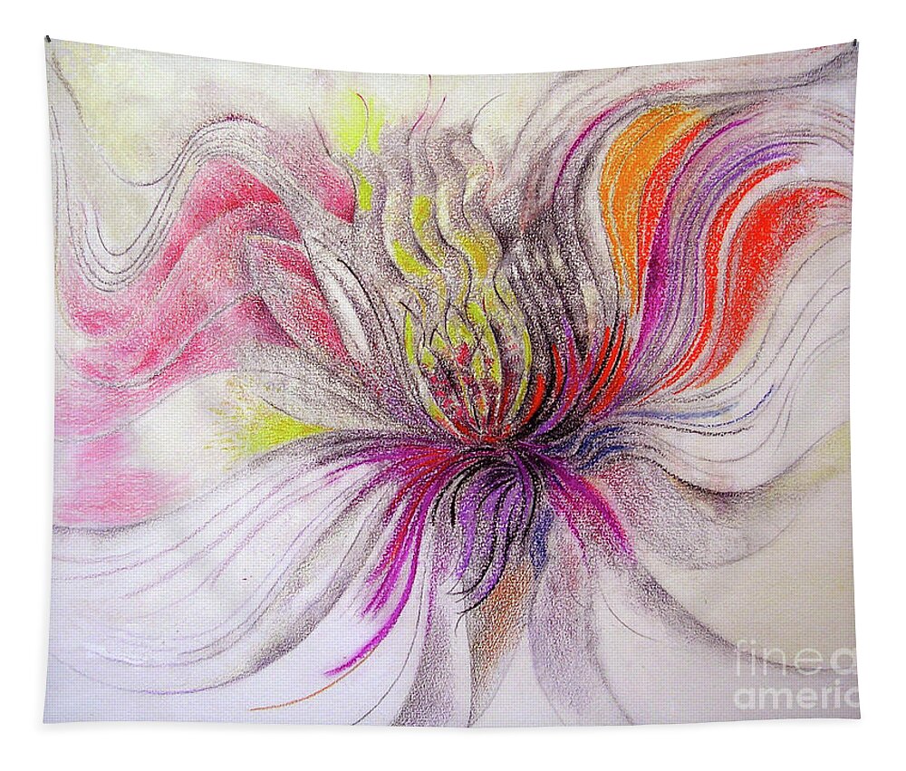 Flying Tapestry featuring the mixed media Joy by Rosanne Licciardi