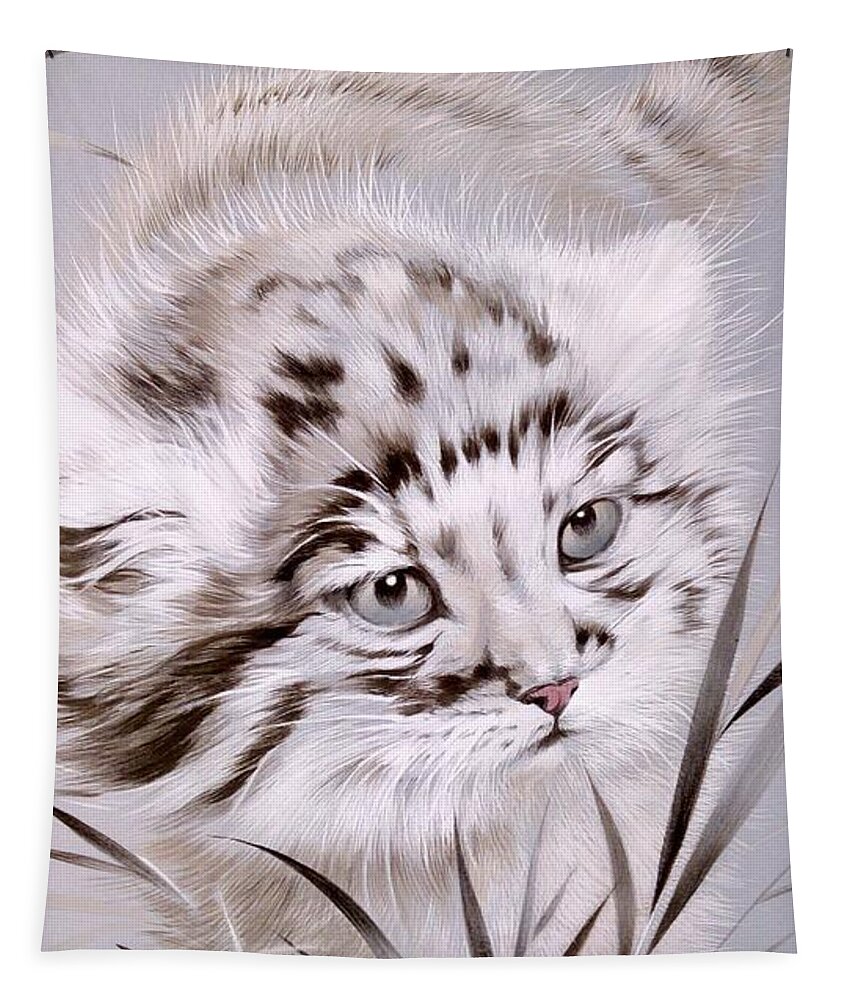 Russian Artists New Wave Tapestry featuring the painting Jungle Cat 1 by Alina Oseeva