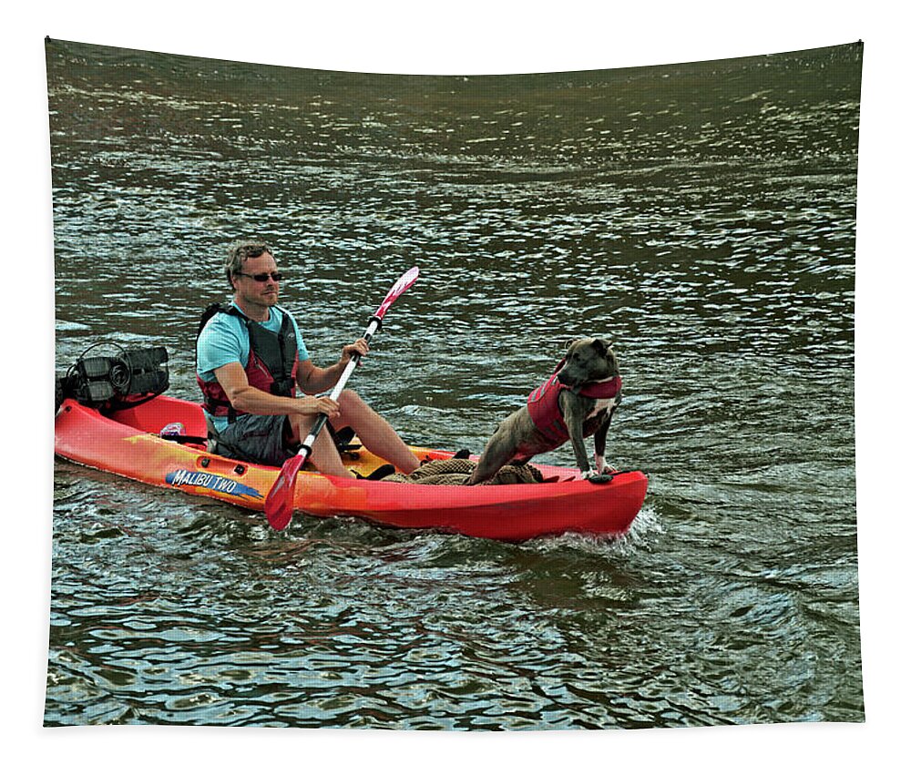Britain Tapestry featuring the photograph Kayaking Buddies - Stratford by Rod Johnson