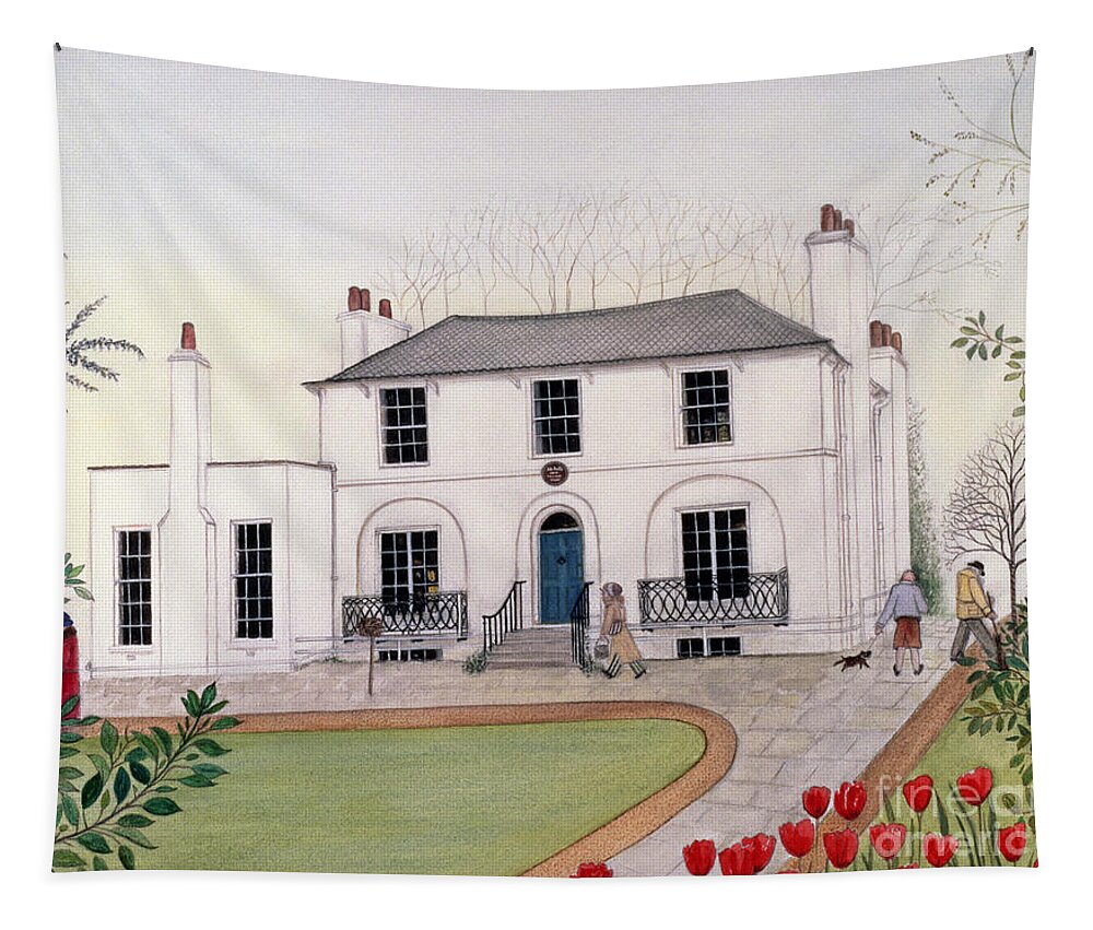 Home Tapestry featuring the painting Keats House, Hampstead by Gillian Lawson