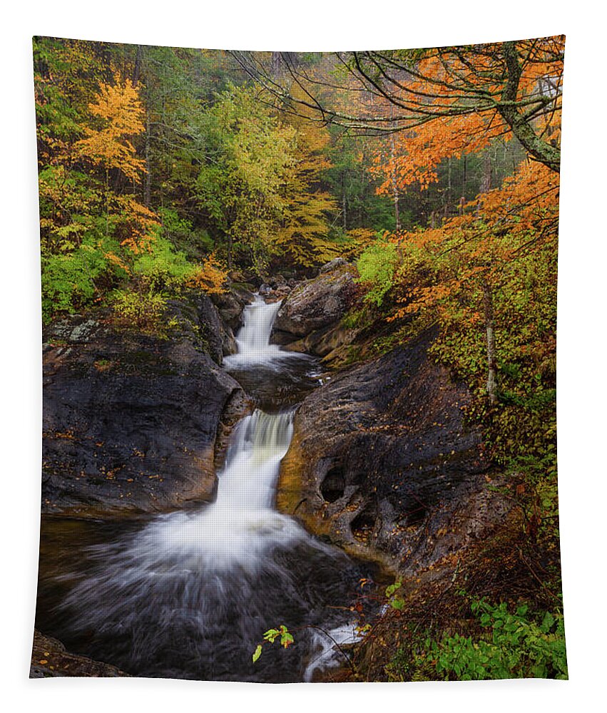 New England Fall Foliage Tapestry featuring the photograph Kent Falls Foliage 2 by Bill Wakeley