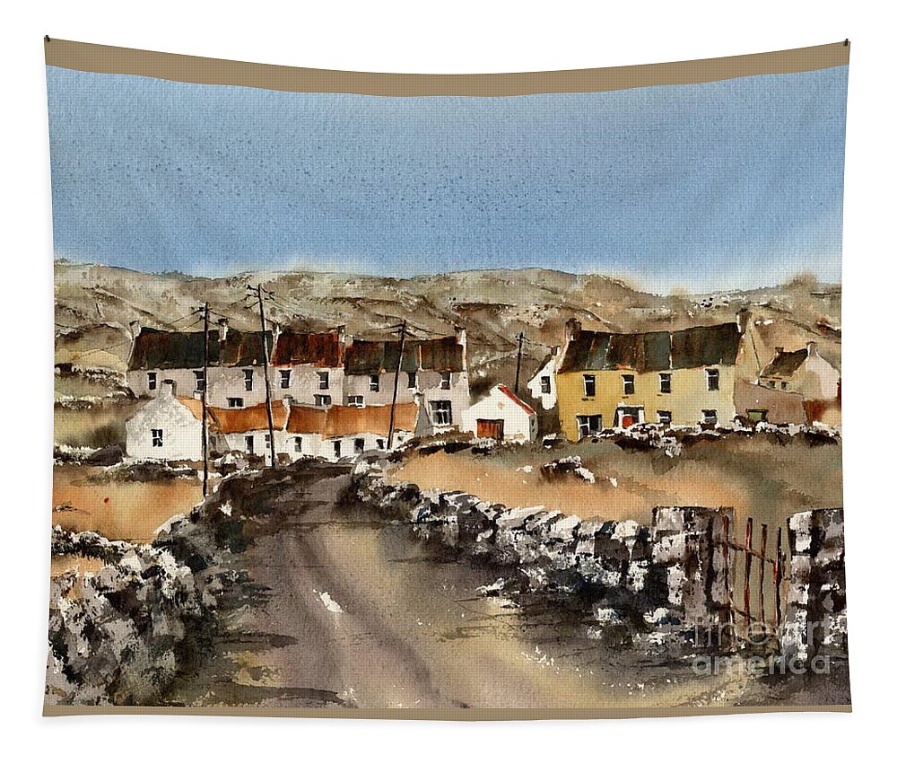  Tapestry featuring the painting Kilmurvey Inismore Aran by Val Byrne