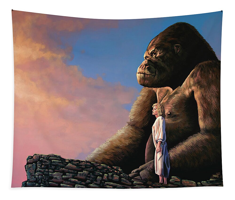 King Kong Tapestry featuring the painting King Kong Painting by Paul Meijering