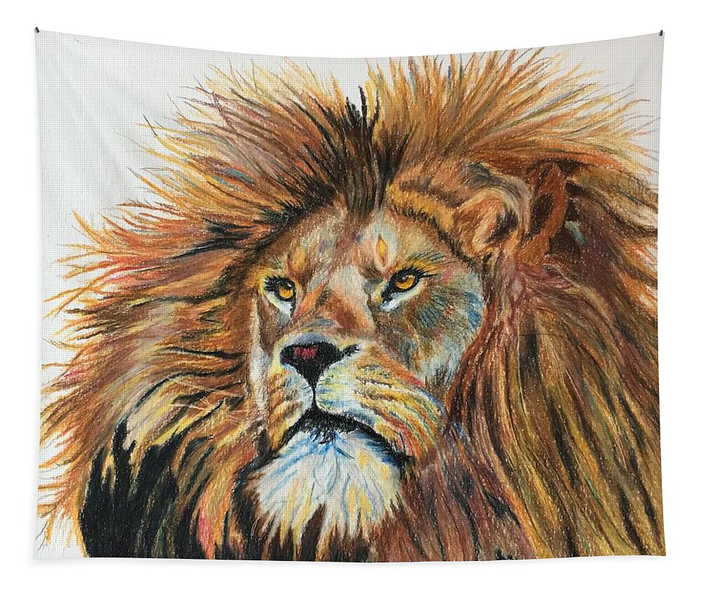 Animal Tapestry featuring the painting King of the Jungle by Maris Sherwood