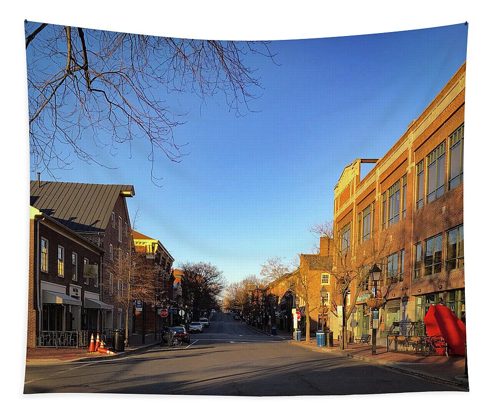 Streets Tapestry featuring the photograph King Street Sunrise by Lora J Wilson