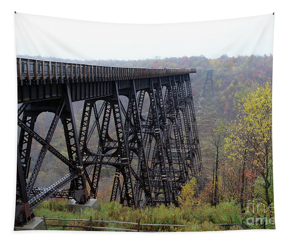 Kinzua Tapestry featuring the photograph Kinzua Railroad Viaduct 2653 by Jack Schultz