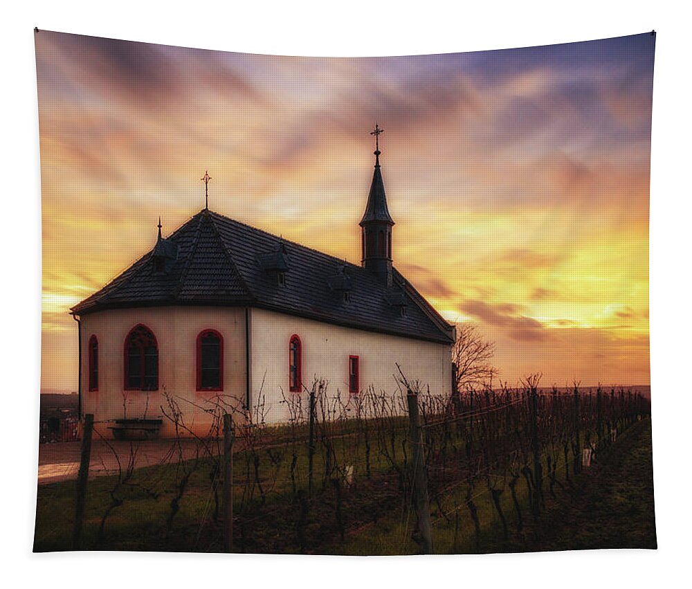 Worms Tapestry featuring the photograph Klausenbergkapelle by Marc Braner