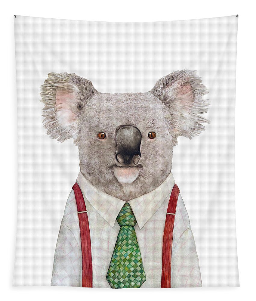 Koala Tapestry featuring the painting Koala by Animal Crew