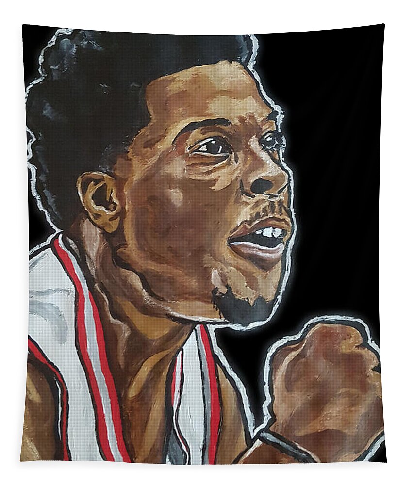 Kyle Lowry Tapestry featuring the painting Kyle Lowry by Rachel Natalie Rawlins