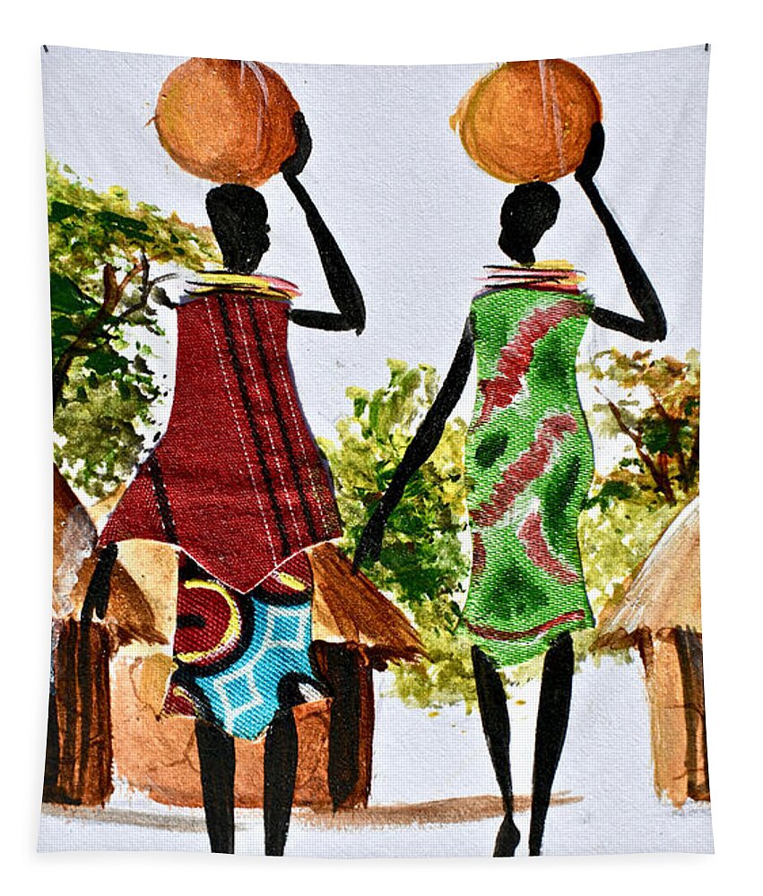 Africa Tapestry featuring the painting L-273 by Albert Lizah