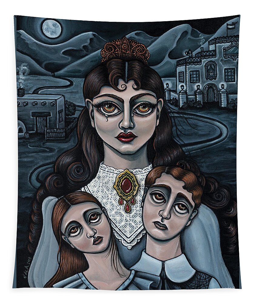 La Llorona Tapestry featuring the painting La Llorona by Victoria De Almeida