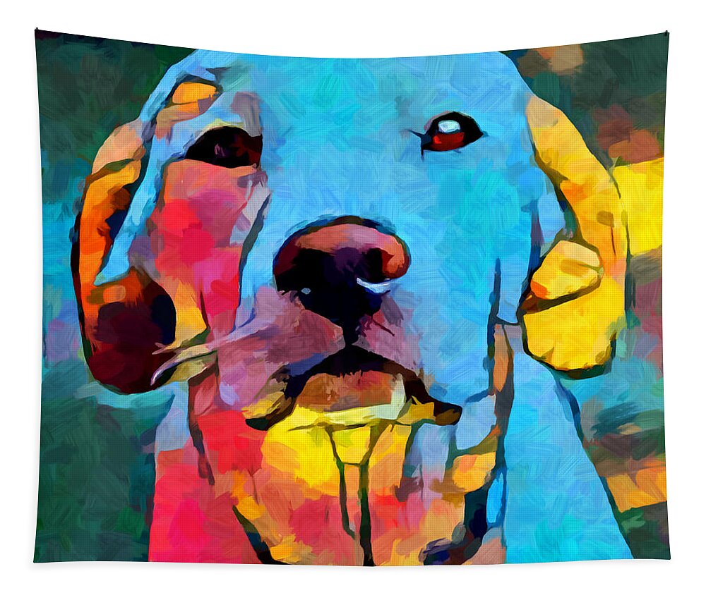 Labrador Tapestry featuring the painting Labrador Retriever 4 by Chris Butler