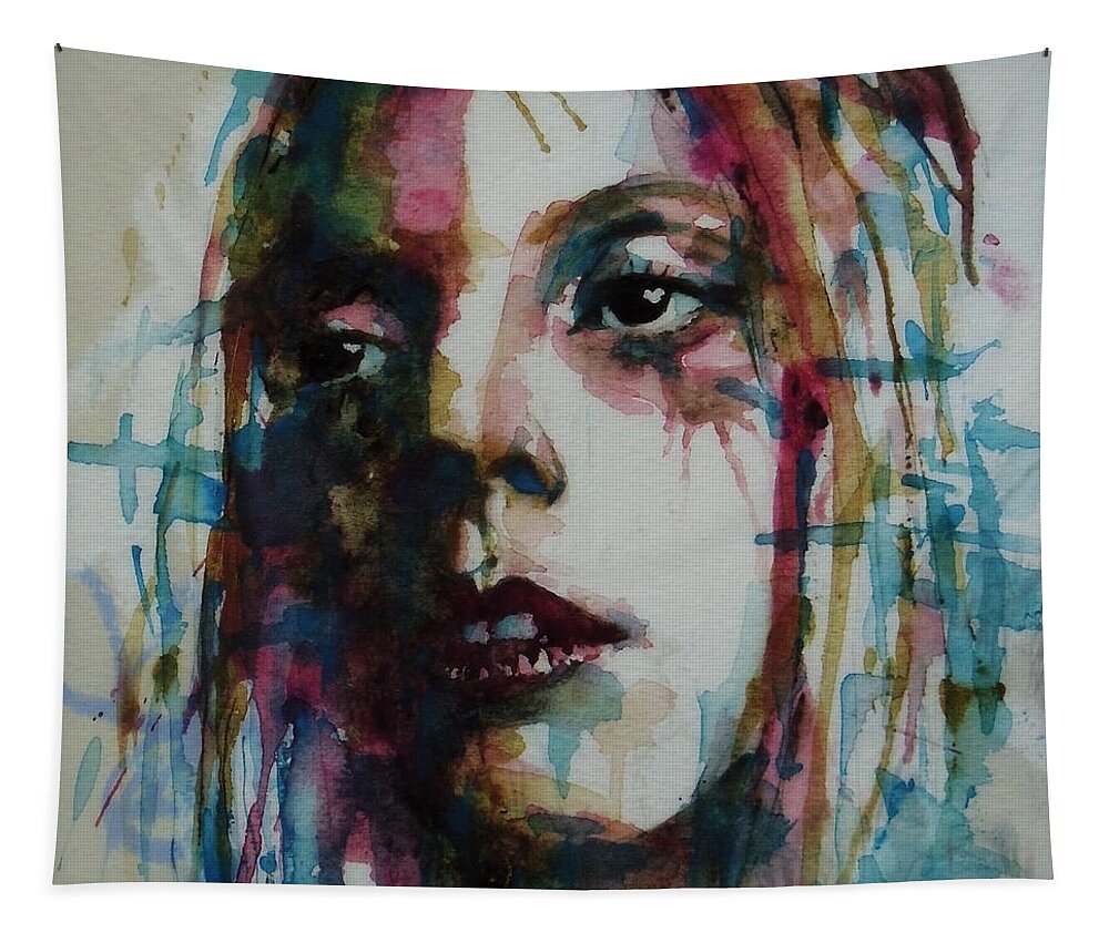 American Tapestry featuring the painting Lady Gaga by Paul Lovering