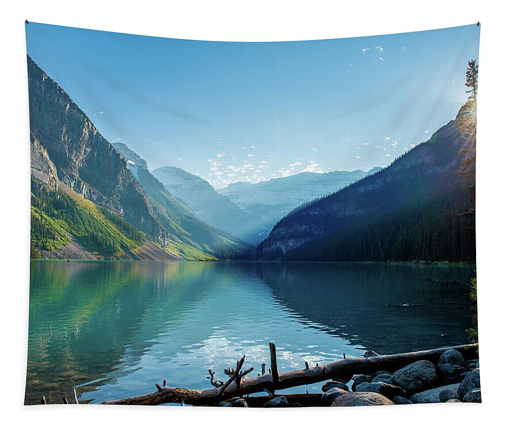 Lake Louise Tapestry featuring the photograph Lake Louise by Aileen Savage