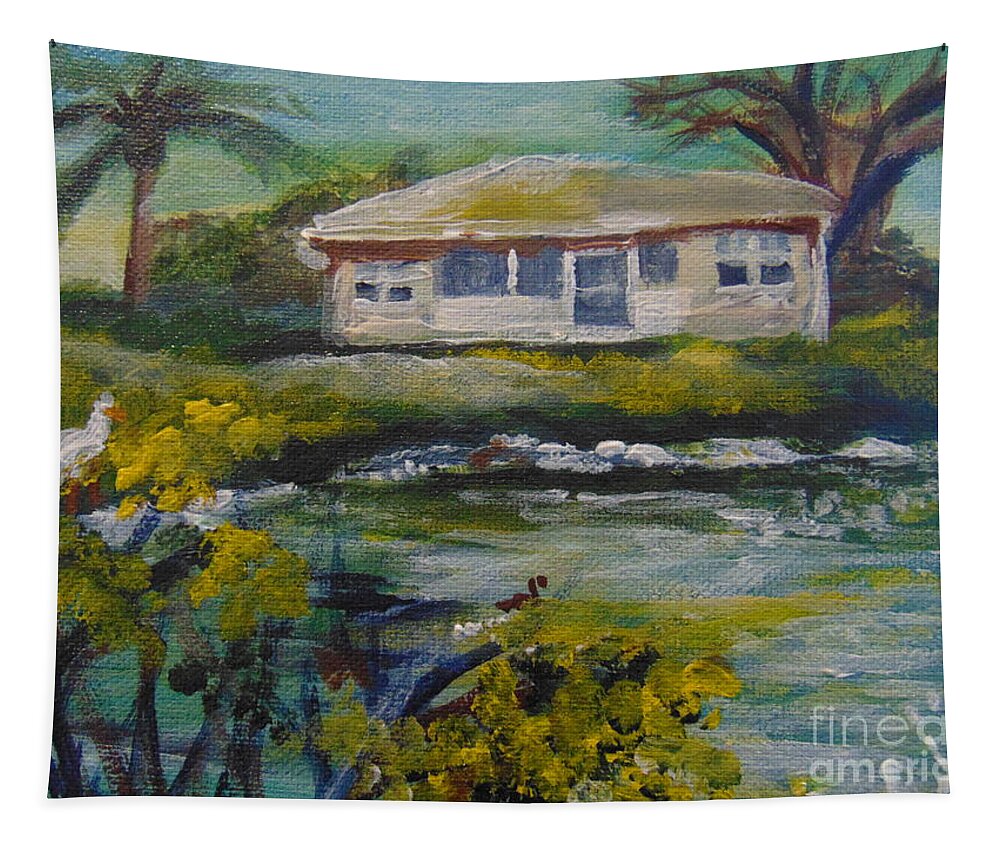 Florida Tapestry featuring the painting Lake Louise by Saundra Johnson