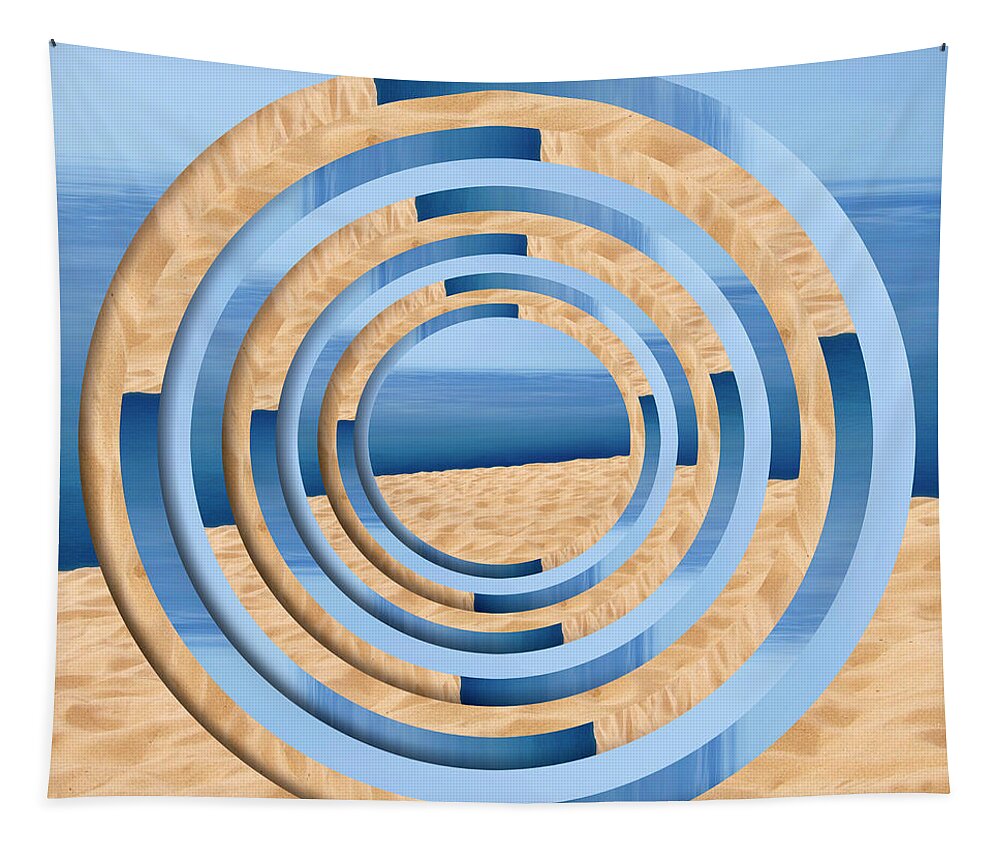 Wilderness Tapestry featuring the digital art Lake MI Sand Dune Circles by Pelo Blanco Photo