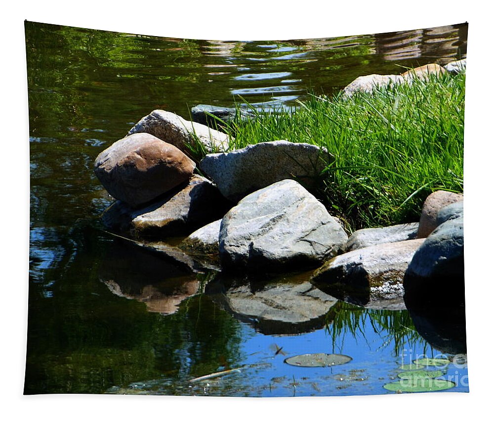 Lake Rocks Tapestry featuring the photograph Lake Rocks by Rockin Docks