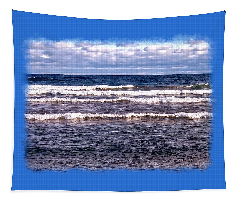 Lake Superior Tapestry featuring the digital art Lake Superior Horizon by Phil Perkins
