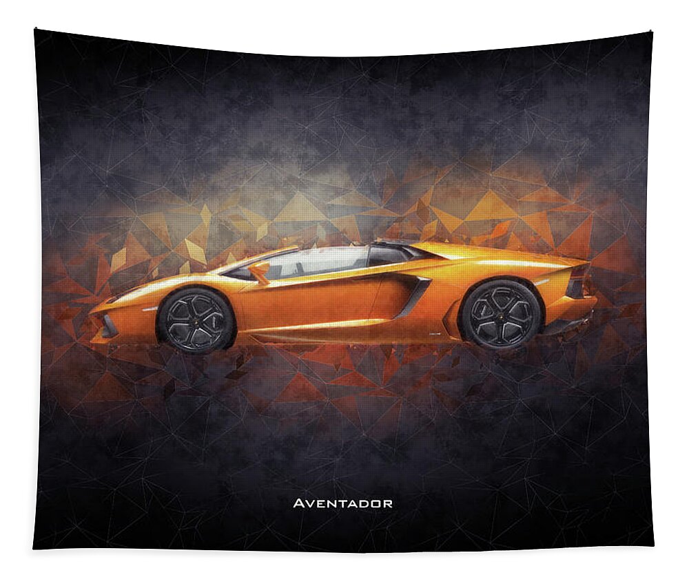 Lamborghini Aventador Tapestry featuring the digital art Lamborghini Aventador by Airpower Art