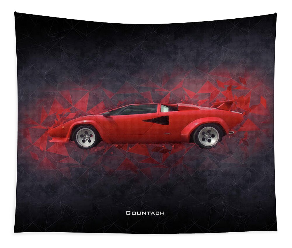 Lamborghini Countach Tapestry featuring the digital art Lamborghini Countach by Airpower Art