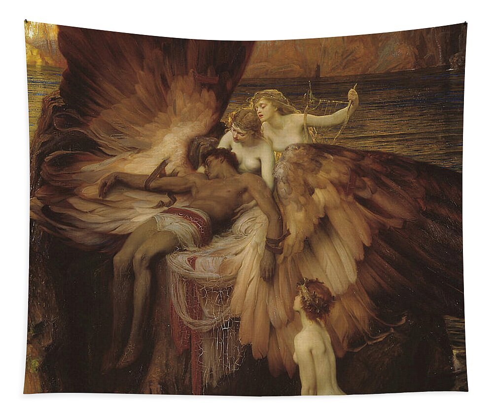 Lament Of Icarus Tapestry featuring the painting Lament of Icarus by Herbert James Draper