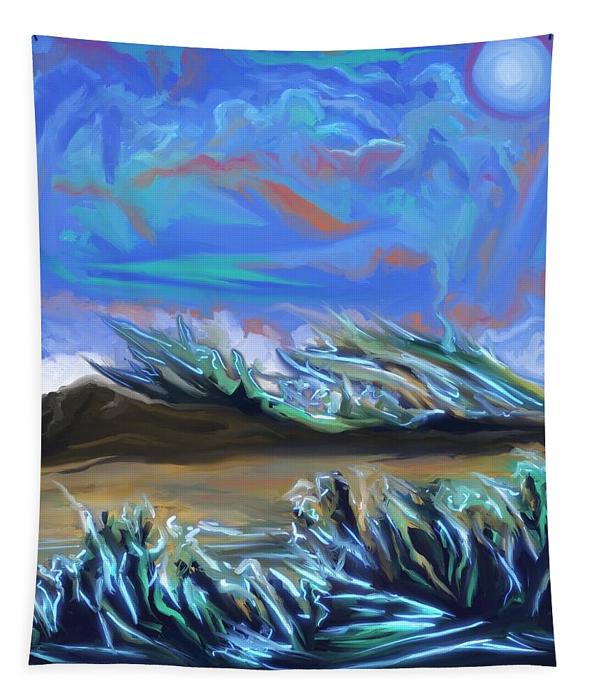 Landscape Tapestry featuring the digital art Last Light by Angela Weddle