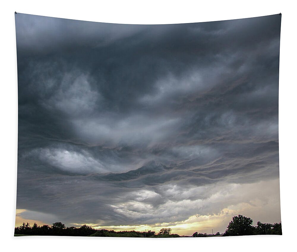 Nebraskasc Tapestry featuring the photograph Late Afternoon Nebraska Thunderstorms 024 by Dale Kaminski
