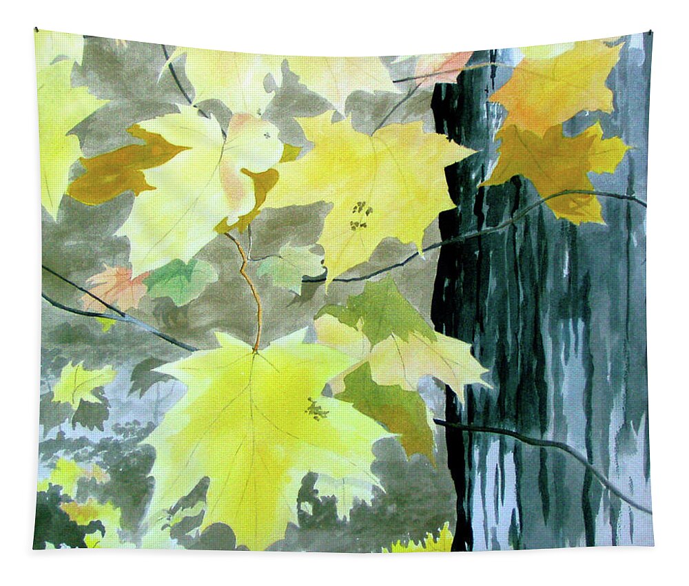 Trees Tapestry featuring the painting Leaves by Jim Gerkin