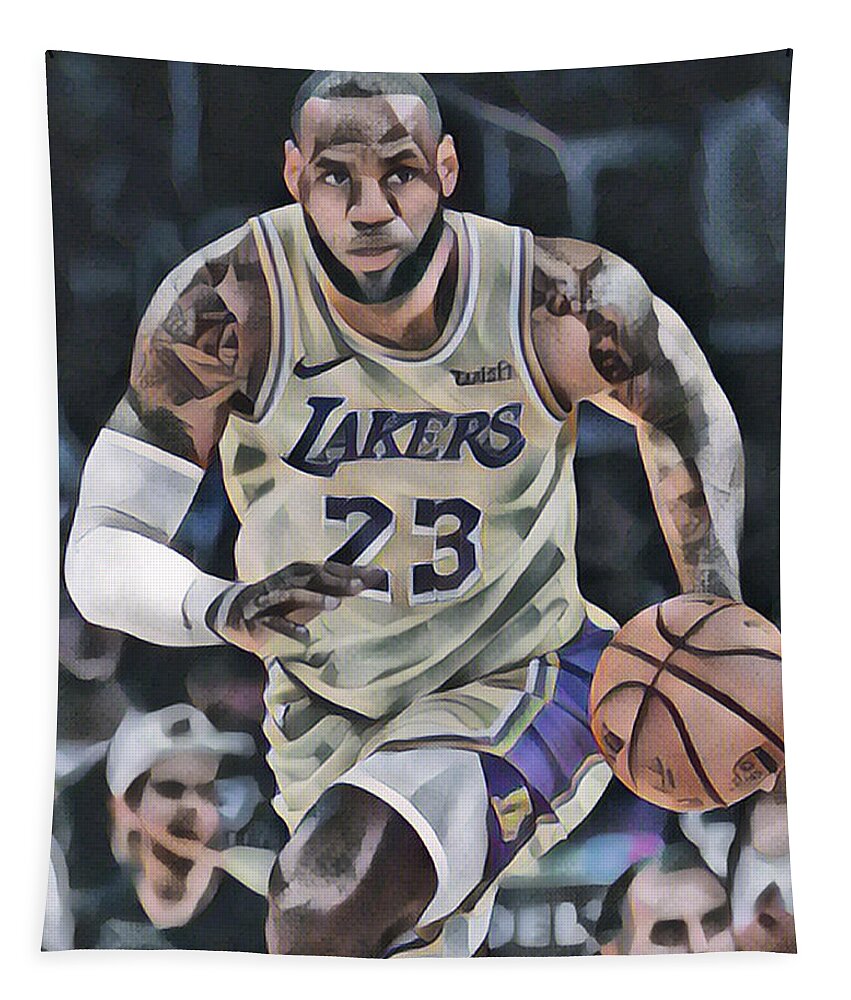 Lebron James Los Angeles Lakers Abstract Art 15 Tote Bag by Joe Hamilton -  Fine Art America