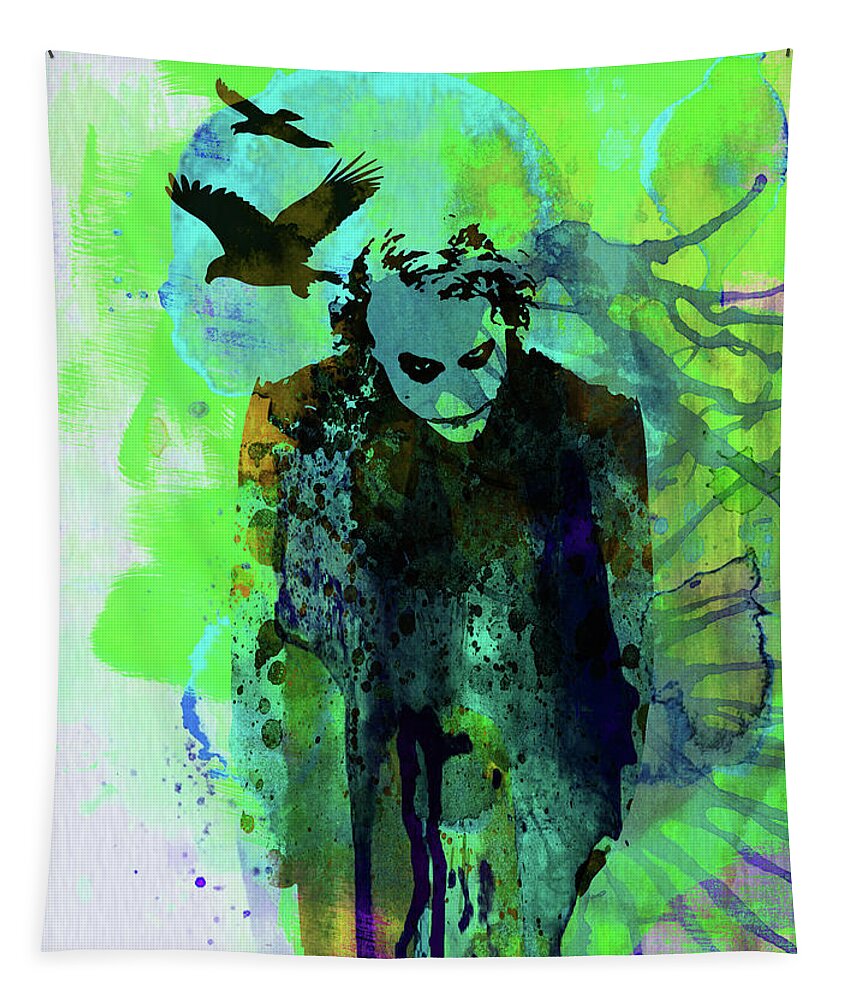 Joker Tapestry featuring the mixed media Legendary Joker Watercolor by Naxart Studio