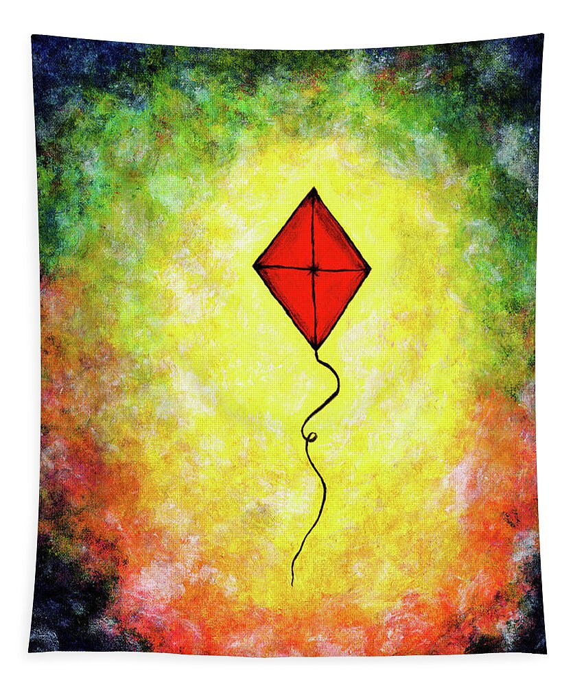 Kite Tapestry featuring the painting Let It Go by Meghan Elizabeth