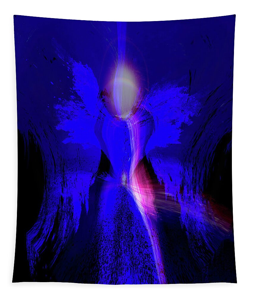 Light Angel Tapestry featuring the digital art Light Angel by Linda Sannuti