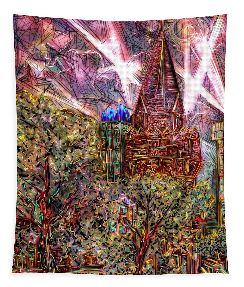 Digital Art Tapestry featuring the digital art Light Show by Angela Weddle