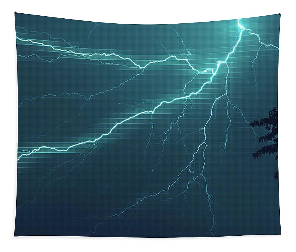 Lightning Tapestry featuring the photograph Lightning Grid by Jason Fink