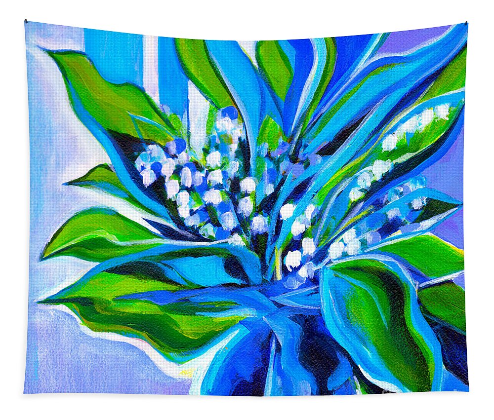 Lily If The Valley Tapestry featuring the painting Lily Of The Valley by Tanya Filichkin