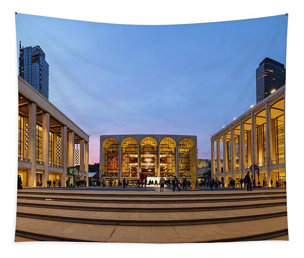Estock Tapestry featuring the digital art Lincoln Center, Nyc by Claudio Cassaro