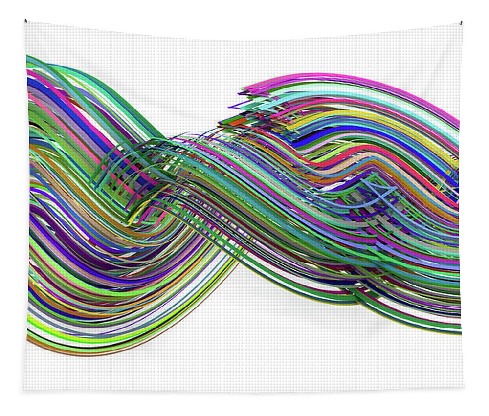 Colorful Tapestry featuring the digital art Lines and Curves 3 by Scott Norris