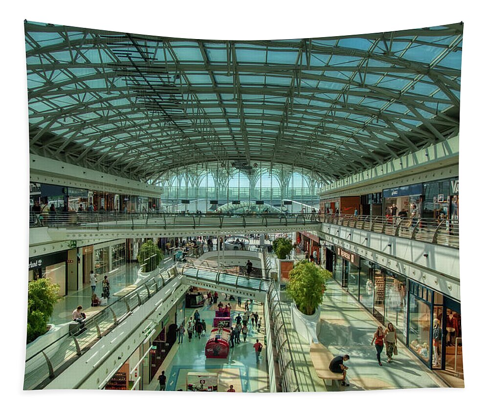 Shopping Center Tapestry featuring the photograph Lisbon Oriente by Micah Offman