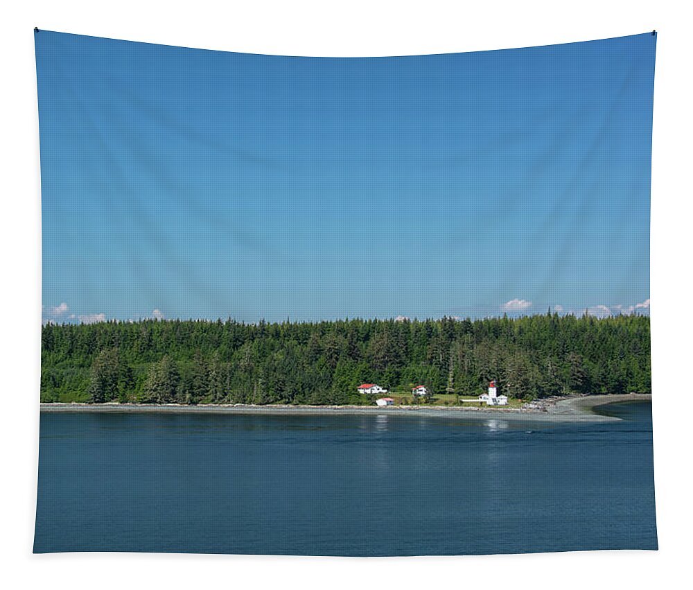 Alert Bay Tapestry featuring the photograph Little British Columbia Lighthouse by Douglas Wielfaert