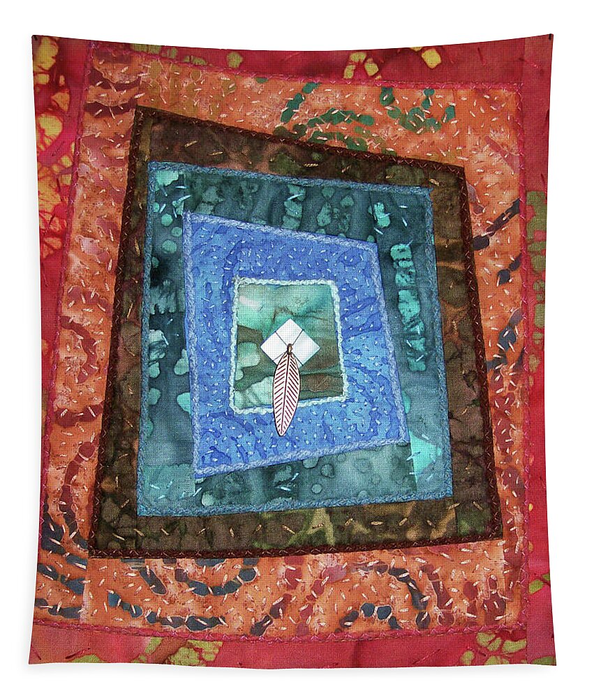 Art Quilt Tapestry featuring the tapestry - textile Little Feather by Pam Geisel