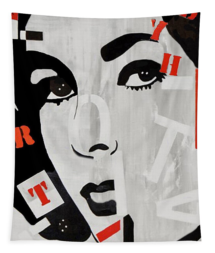 Elizabeth Taylor Tapestry featuring the painting Liz Taylor by Kathleen Artist PRO