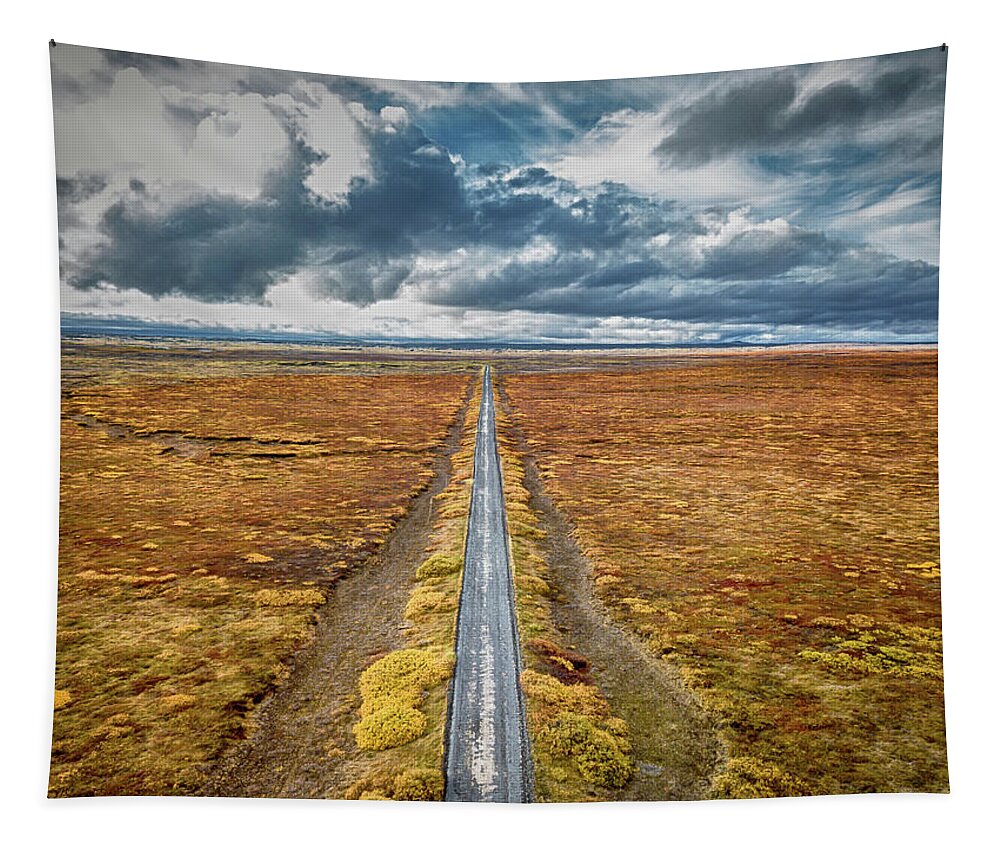Drone Tapestry featuring the photograph Lonely Road by Rich Isaacman