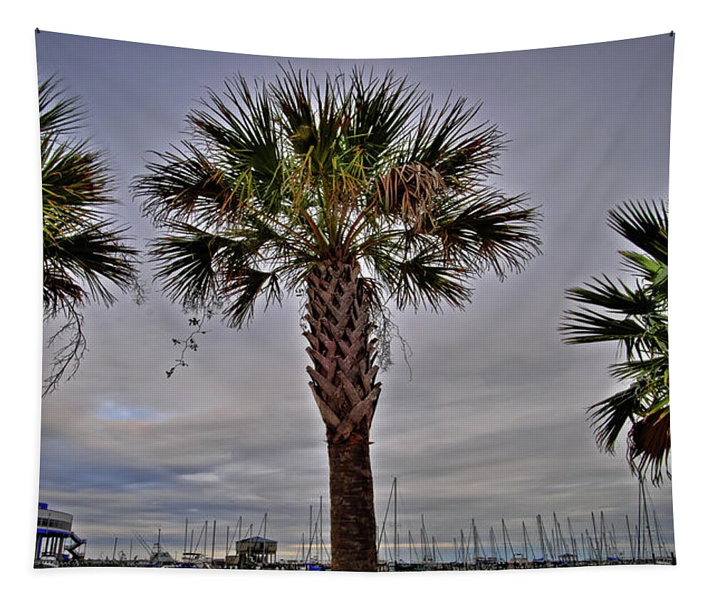 Harbor Tapestry featuring the photograph Long Beach Harbor by George Taylor